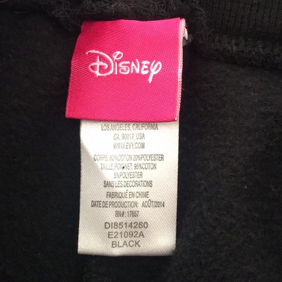 Disney Girls Pants L Black Mickey Embroidered Gold outline Elastic Waistband - Picture 8 of 8